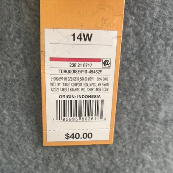 Kona Sol Swim Striped One-Piece Swimsuit 14W Aqua/White - Picture 6 of 8